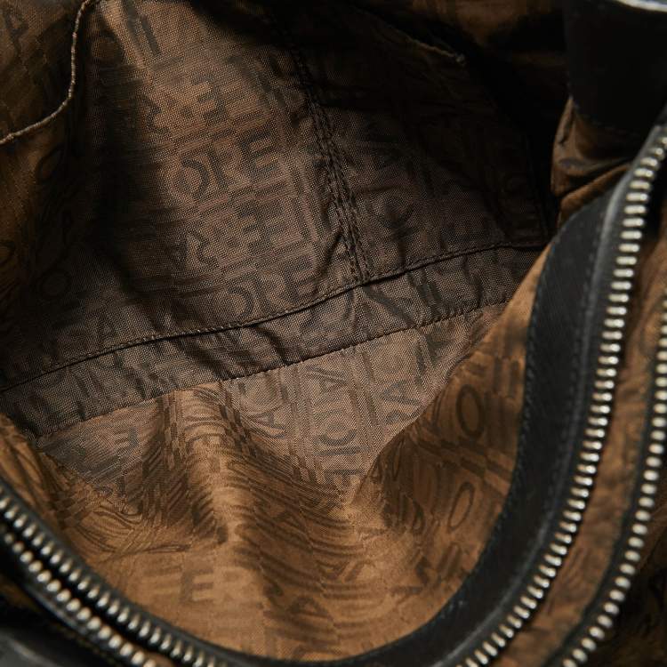 Pre Owned Salvatore Ferragamo Black Leather Chain Tote