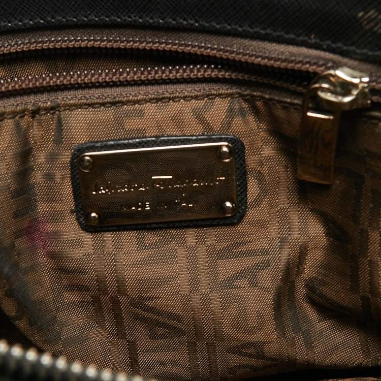 Pre Owned Salvatore Ferragamo Black Leather Chain Tote
