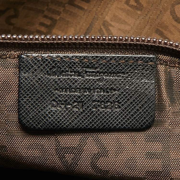 Pre Owned Salvatore Ferragamo Black Leather Chain Tote