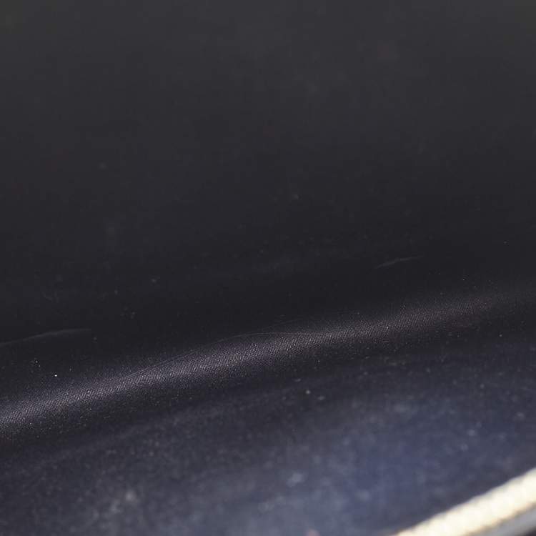 Pre Owned Salvatore Ferragamo Navy Blue Leather Vara Bow Tote