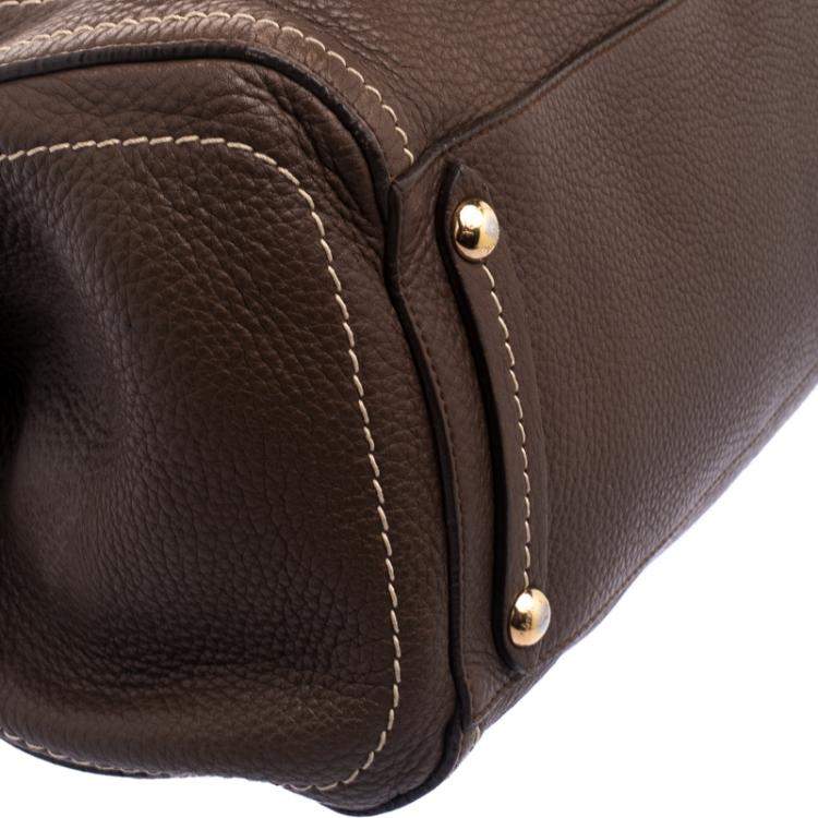 Pre Owned Salvatore Ferragamo Brown Leather Satchel