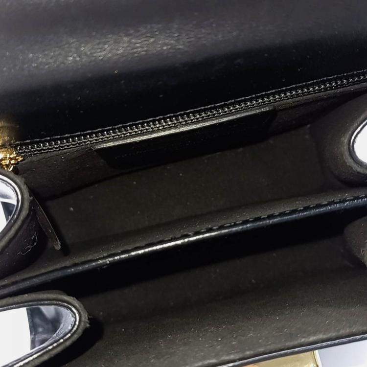 Pre Owned Salvatore Ferragamo Black Leather Kelly Bag Small