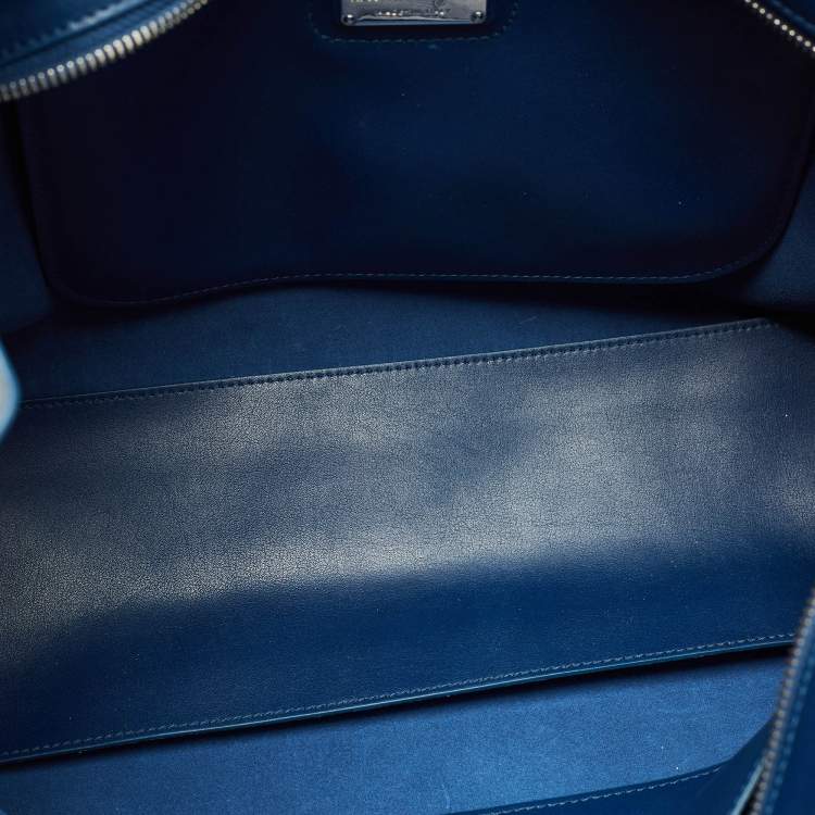 Pre Owned Salvatore Ferragamo Navy Blue Leather Nolita Tote