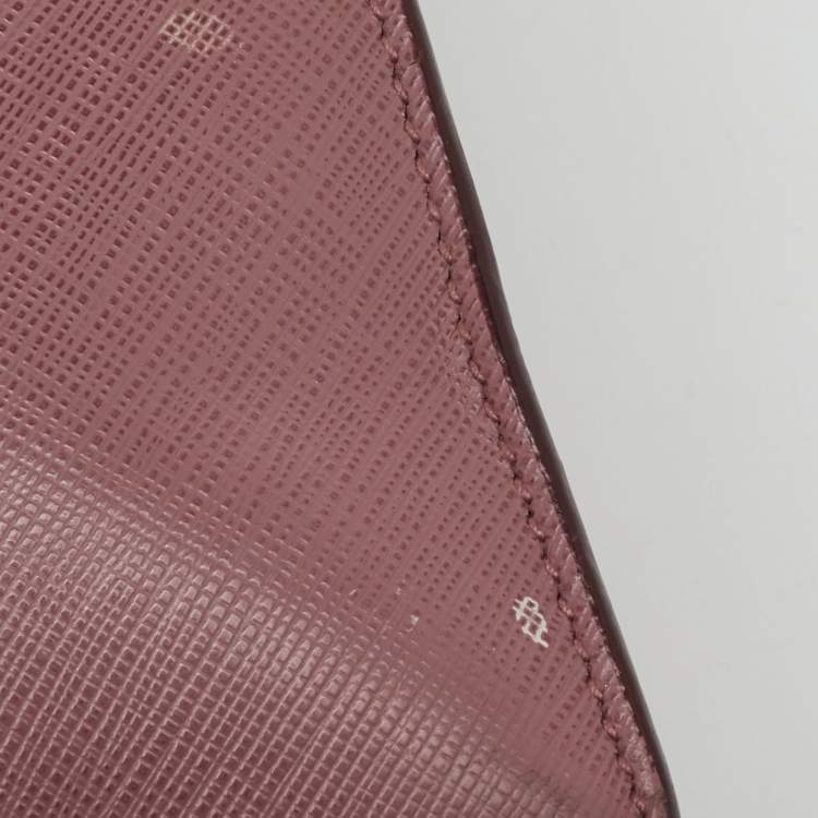 Pre Owned Salvatore Ferragamo Pink Saffiano Leather Vara Bow Chain Flap Shoulder Bag