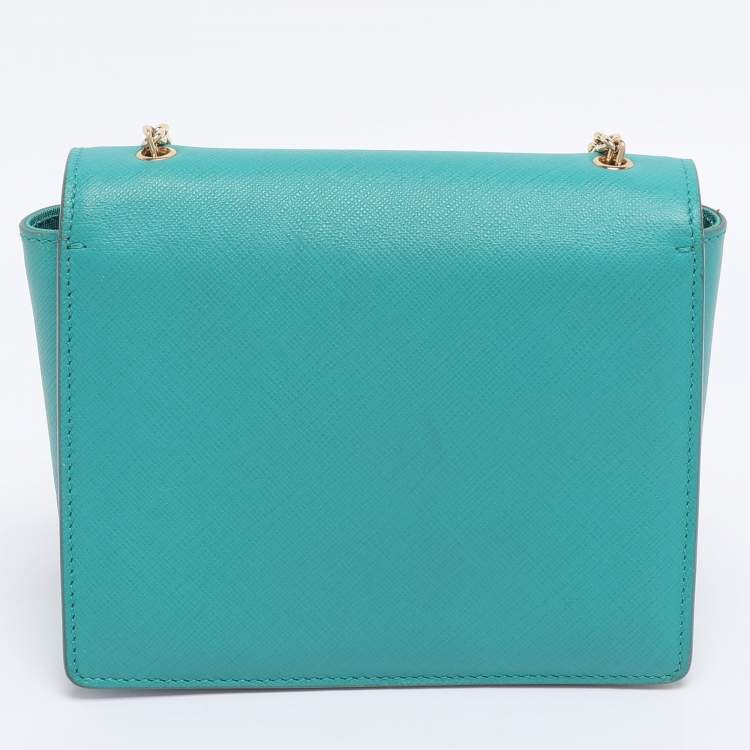 Pre Owned Salvatore Ferragamo Green Leather Mini Ginny Crossbody Bag