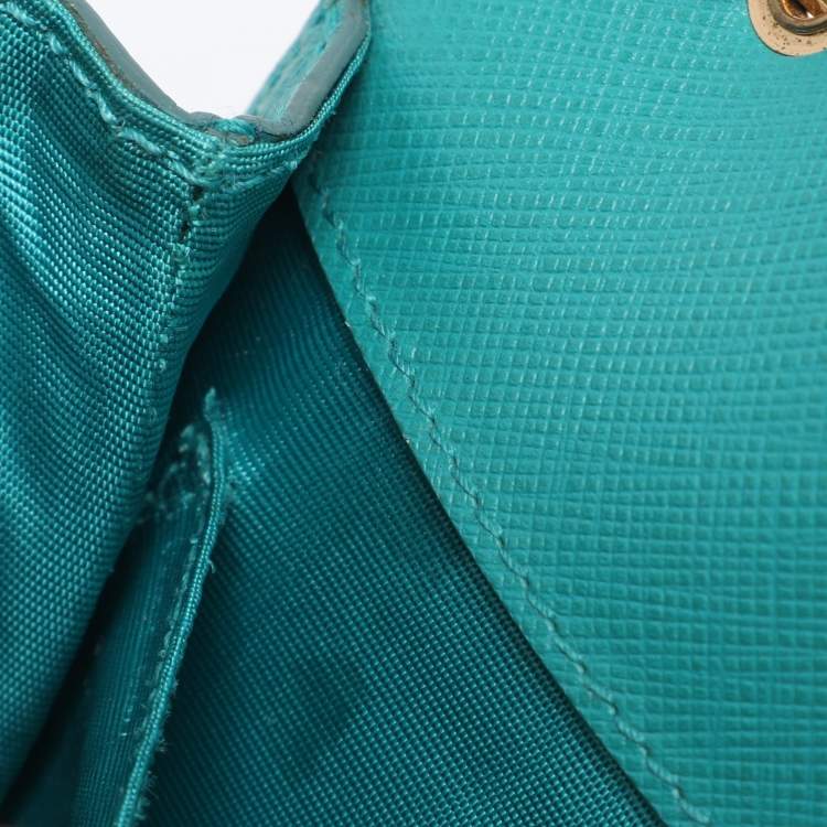 Pre Owned Salvatore Ferragamo Green Leather Mini Ginny Crossbody Bag