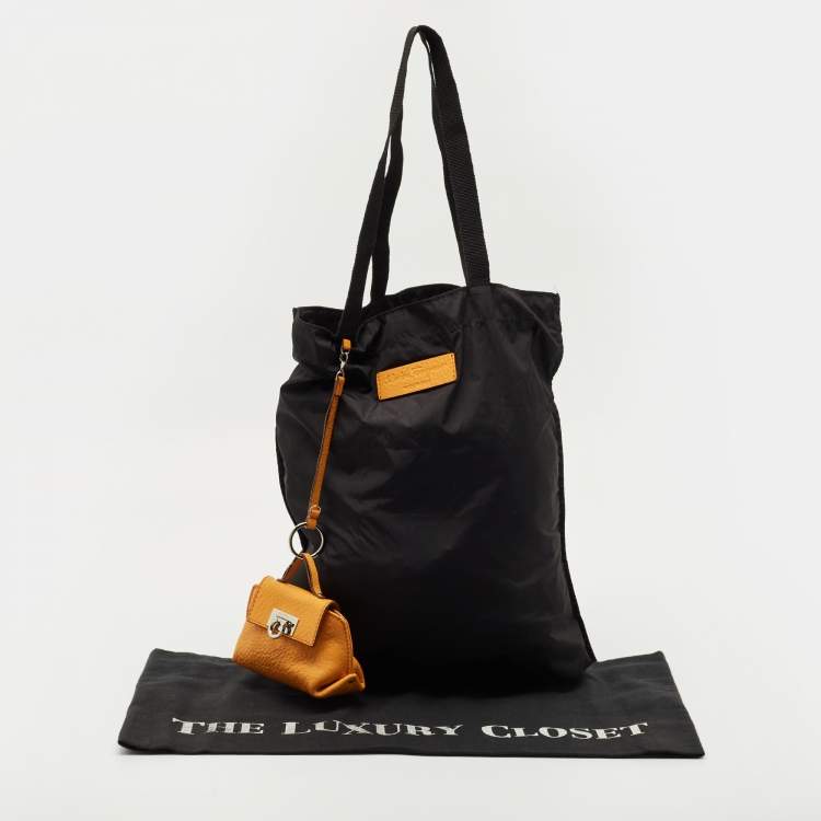 Pre Owned Salvatore Ferragamo Black Nylon Tote