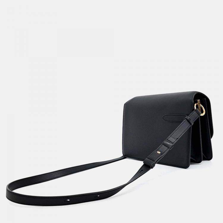 Pre Owned Salvatore Ferragamo Black Leather Joan Shoulder Bag