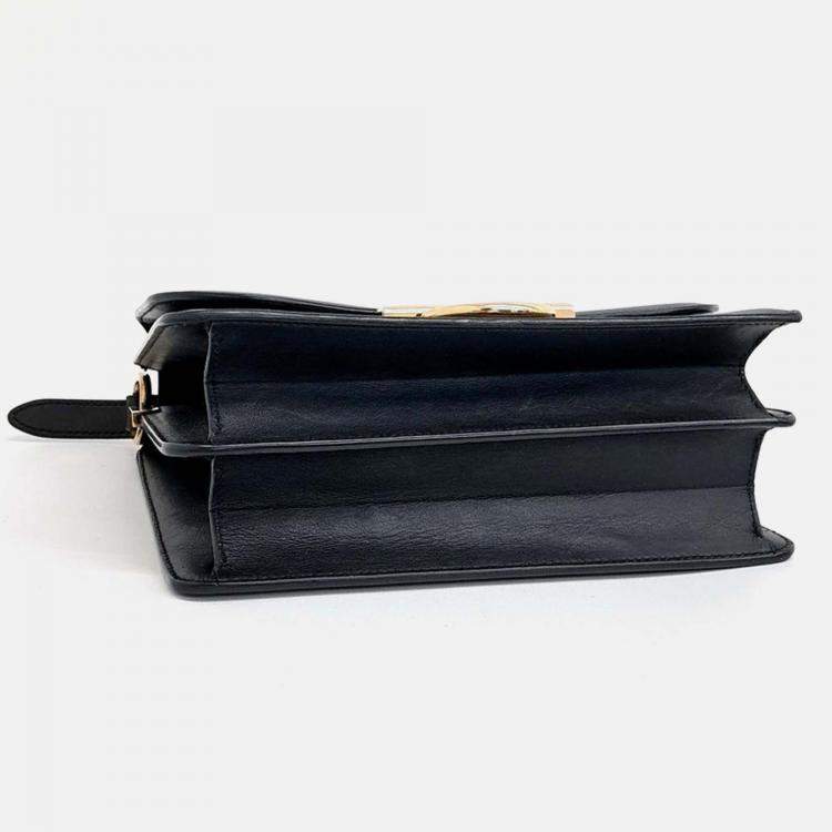 Pre Owned Salvatore Ferragamo Black Leather Joan Shoulder Bag
