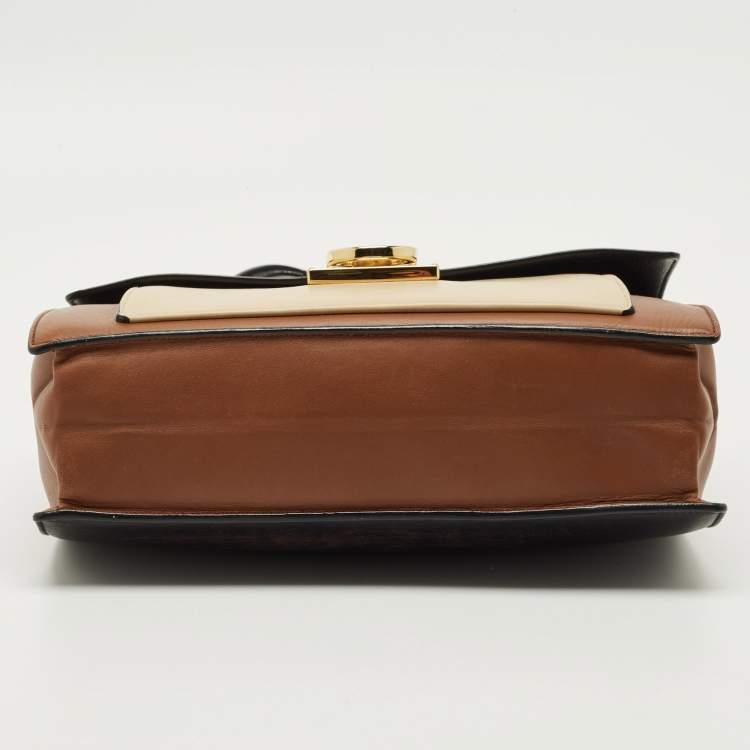 Pre Owned Salvatore Ferragamo Tricolor Leather Marisol Top Handle Bag