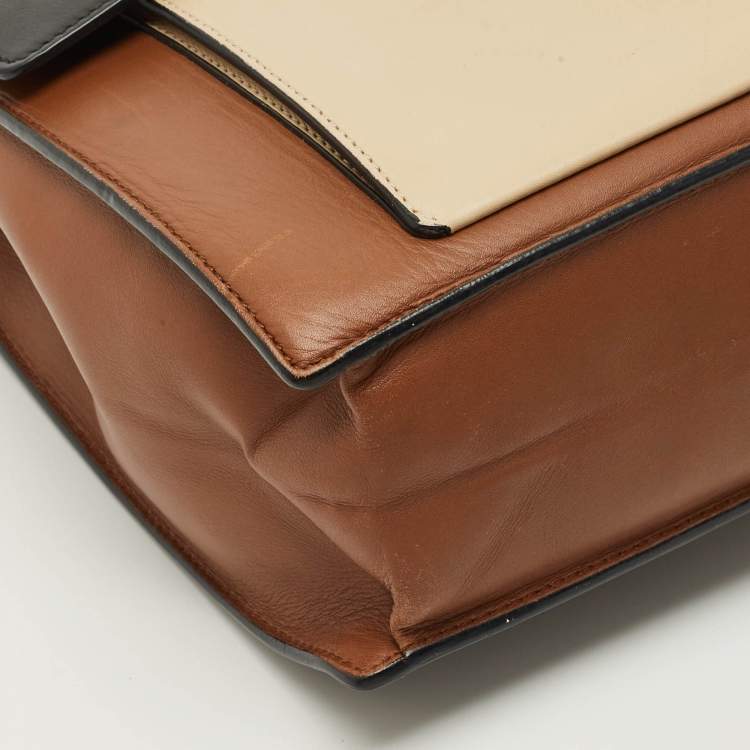 Pre Owned Salvatore Ferragamo Tricolor Leather Marisol Top Handle Bag