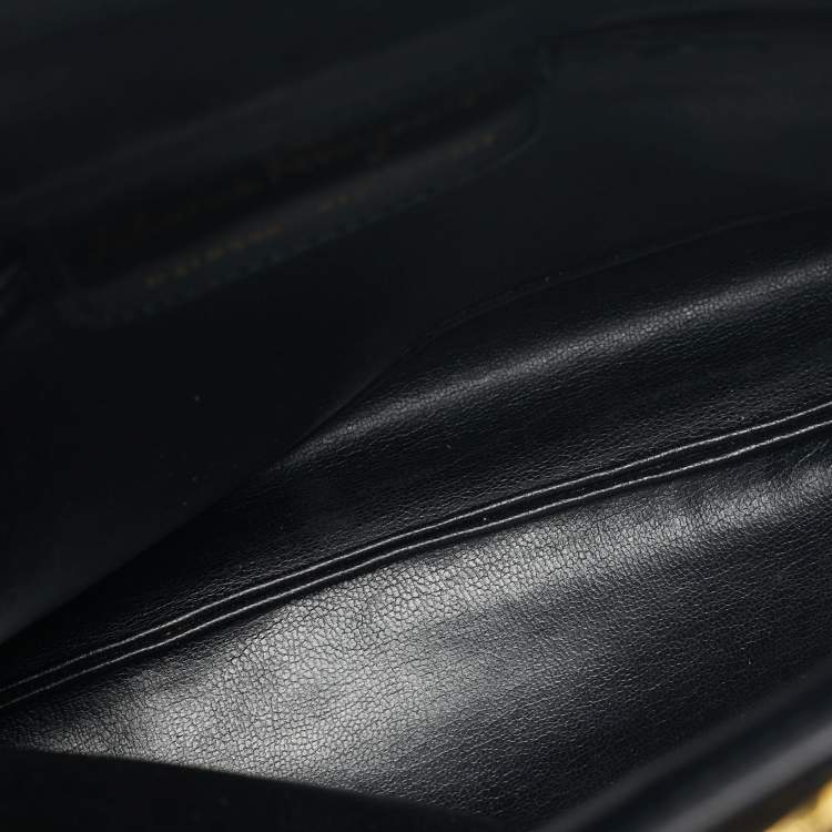 Pre Owned Salvatore Ferragamo Black Leather Vara Clutch