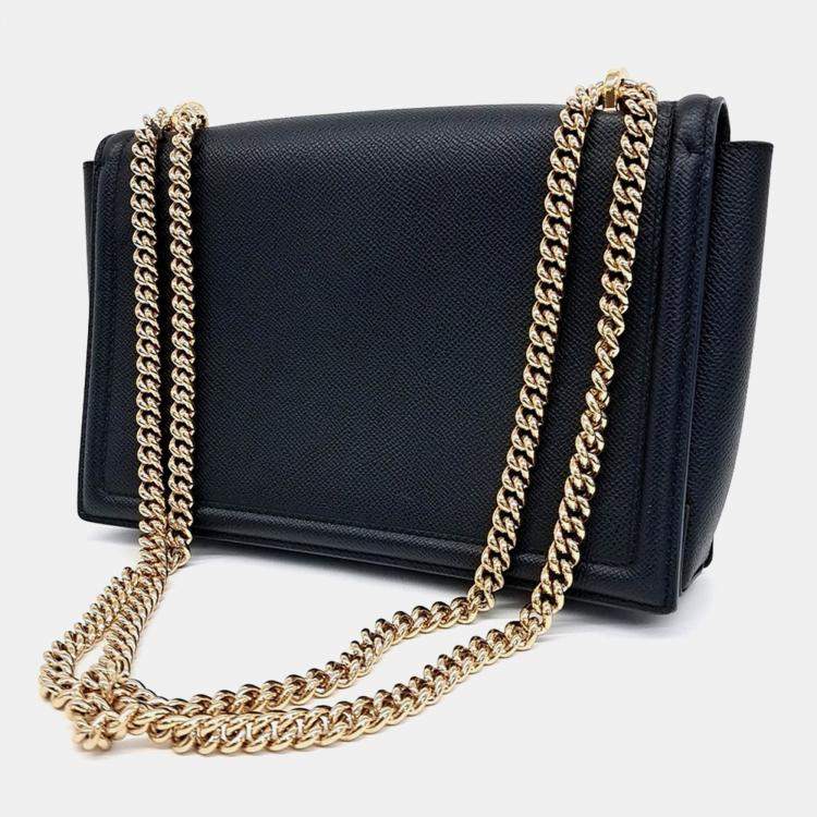 Pre Owned Salvatore Ferragamo Black Leather Bara Genie shoulder bag