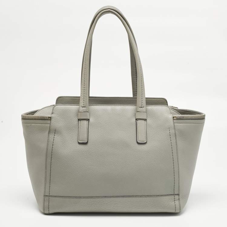 Pre Owned Salvatore Ferragamo Grey Leather Verve Tote