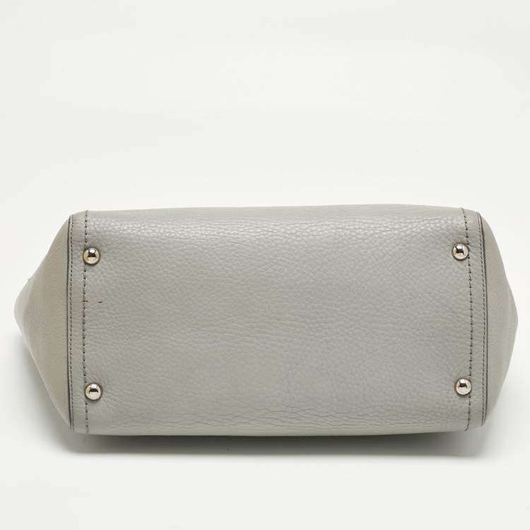Pre Owned Salvatore Ferragamo Grey Leather Verve Tote