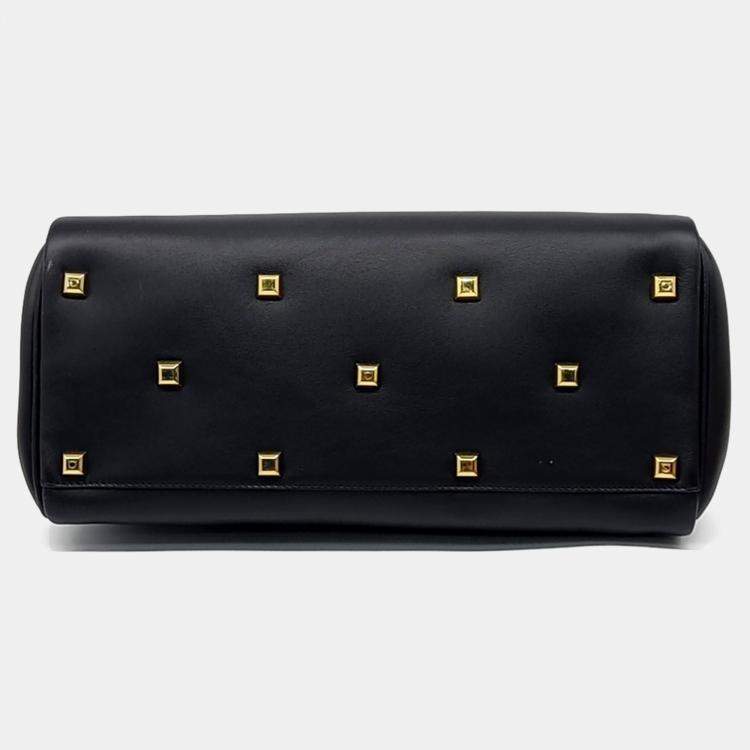 Pre Owned Salvatore Ferragamo Black Leather Studio Bag