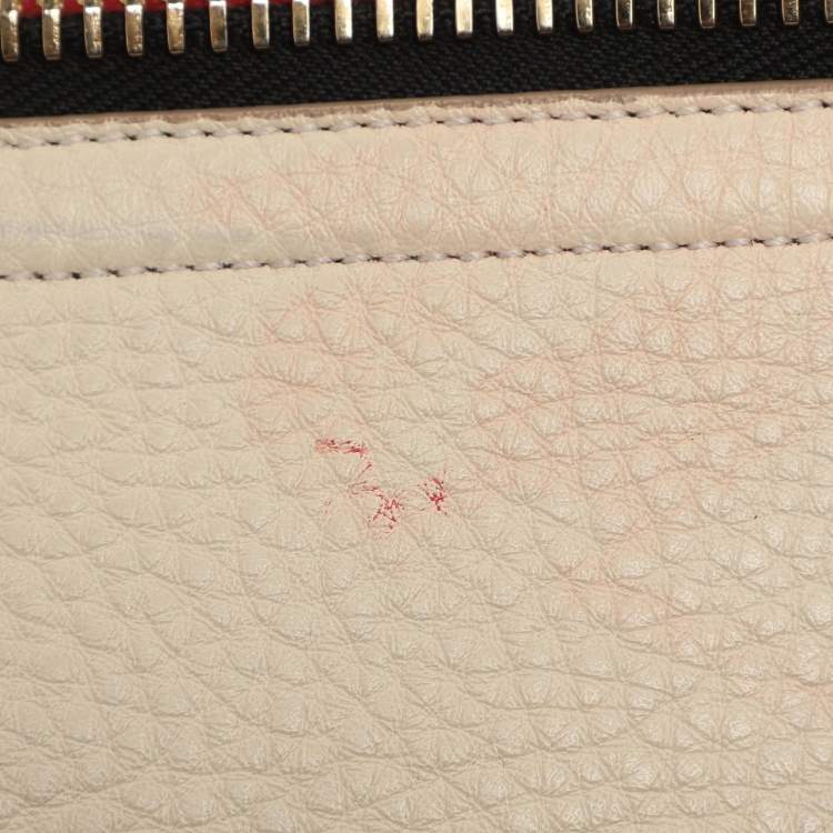 Pre Owned Salvatore Ferragamo Black/Cream Leather Zip Tote