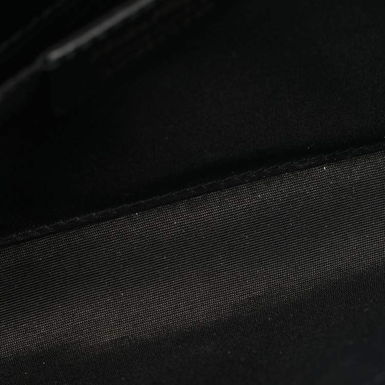 Pre Owned Salvatore Ferragamo Black Leather Vara Bow Clutch Bag