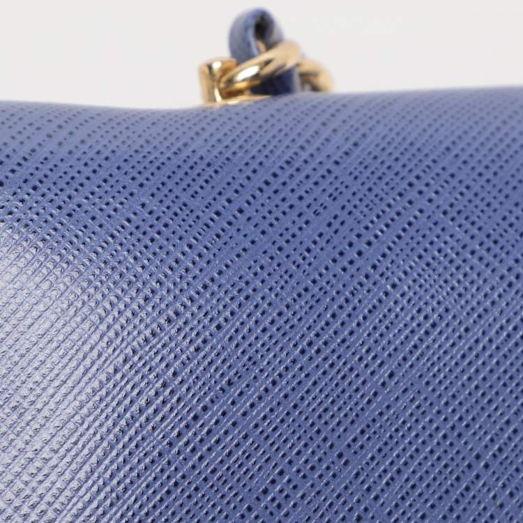 Pre Owned Salvatore Ferragamo Blue Leather Ginny Shoulder Bag