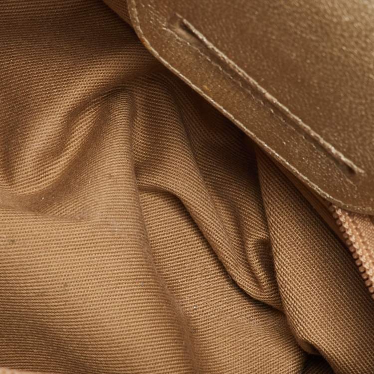 Pre Owned Salvatore Ferragamo Metallic Gold Leather Marisa Shoulder Bag