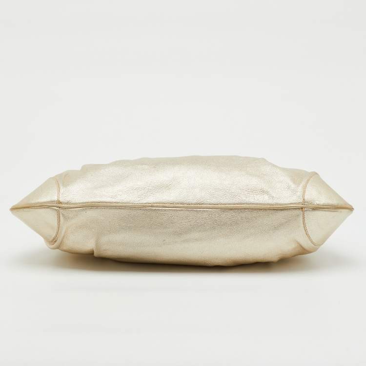 Pre Owned Salvatore Ferragamo Metallic Gold Leather Marisa Shoulder Bag