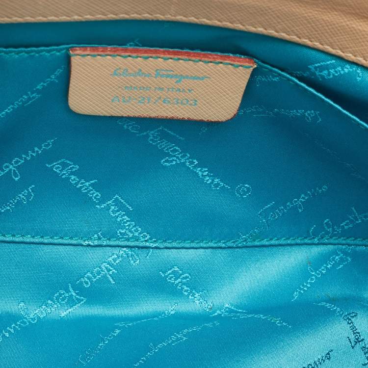 Pre Owned Salvatore Ferragamo Multicolor Printed Canvas and Leather Gancini Pochette Bag