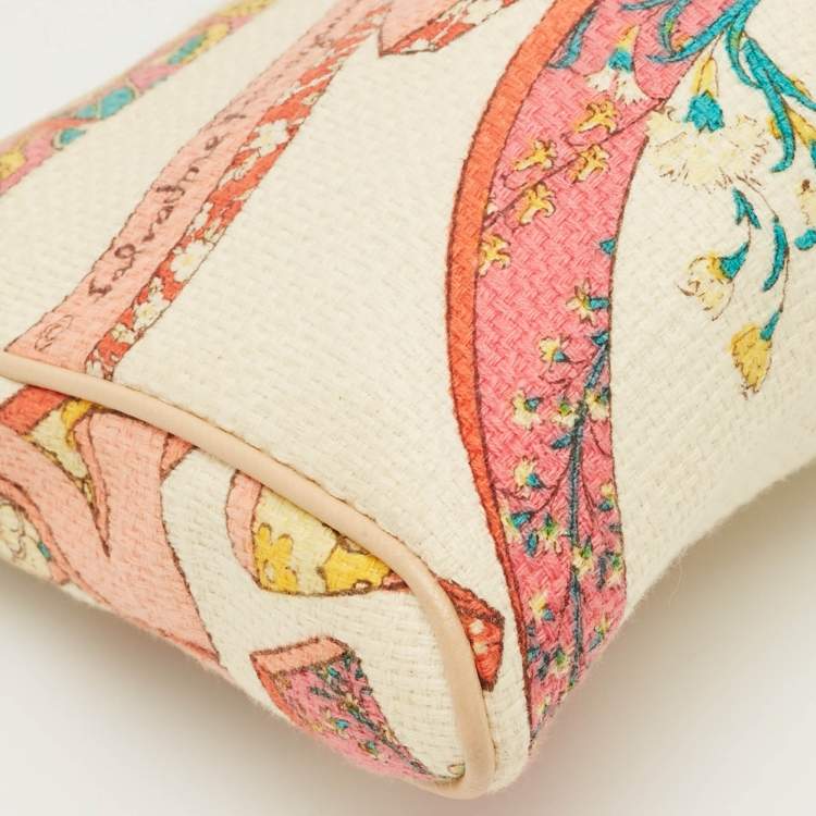 Pre Owned Salvatore Ferragamo Multicolor Printed Canvas and Leather Gancini Pochette Bag