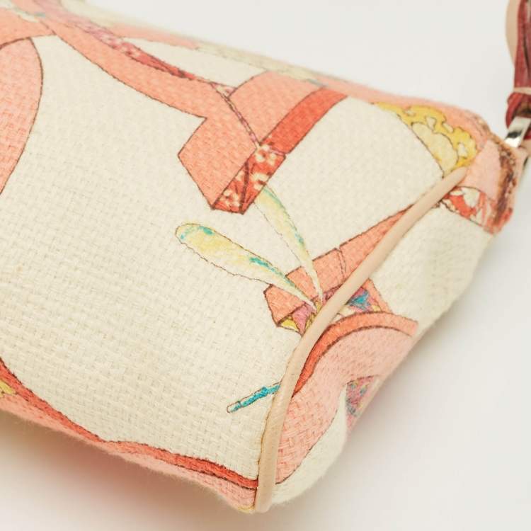 Pre Owned Salvatore Ferragamo Multicolor Printed Canvas and Leather Gancini Pochette Bag