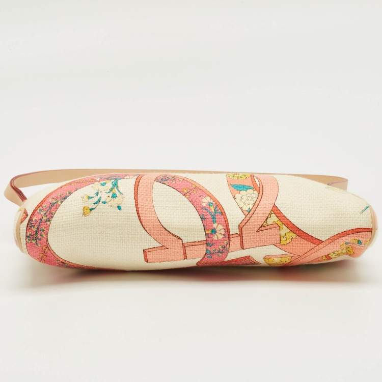 Pre Owned Salvatore Ferragamo Multicolor Printed Canvas and Leather Gancini Pochette Bag