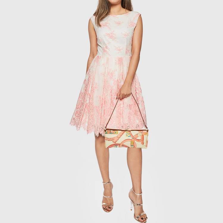 Pre Owned Salvatore Ferragamo Multicolor Printed Canvas and Leather Gancini Pochette Bag