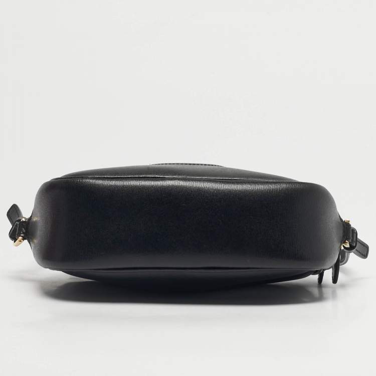 Pre Owned Salvatore Ferragamo Black Leather Gancio City Shoulder Bag