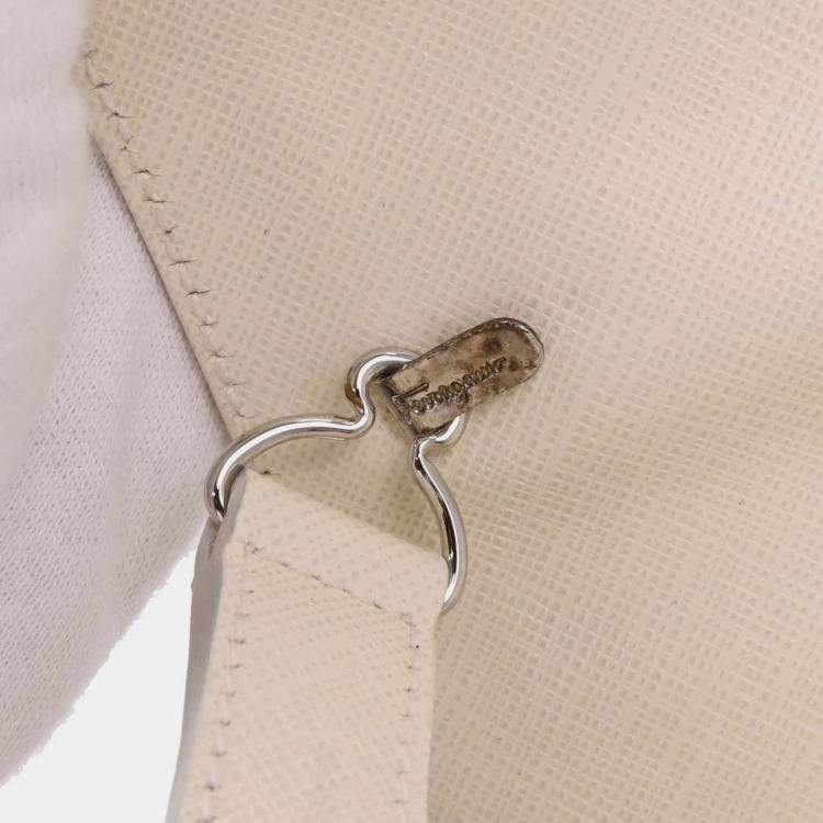 Pre Owned Salvatore Ferragamo Off-white Gancini 2way Handbag