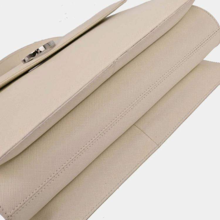 Pre Owned Salvatore Ferragamo Off-white Gancini 2way Handbag