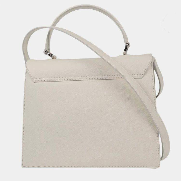 Pre Owned Salvatore Ferragamo Off-white Gancini 2way Handbag
