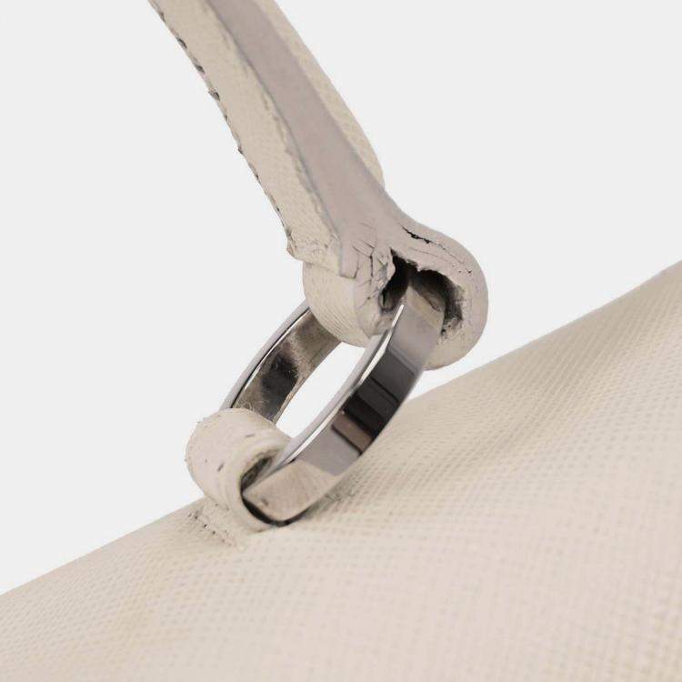 Pre Owned Salvatore Ferragamo Off-white Gancini 2way Handbag