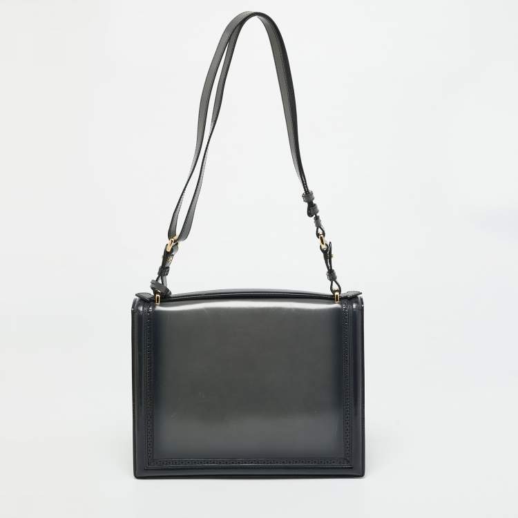 Pre Owned حقيبة سالفاتوري فيراغامو ماريسول يد علوية جلد رمادي مزجج