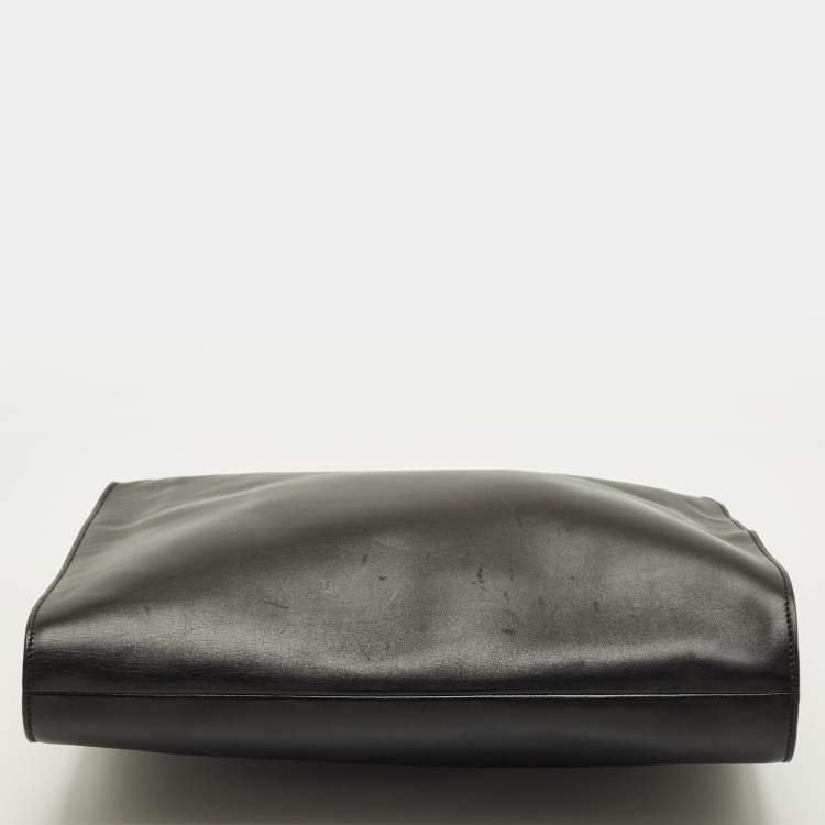 Pre Owned حقيبة يد سالفاتوري فيراغامو جلد سوداء برسمة إطار