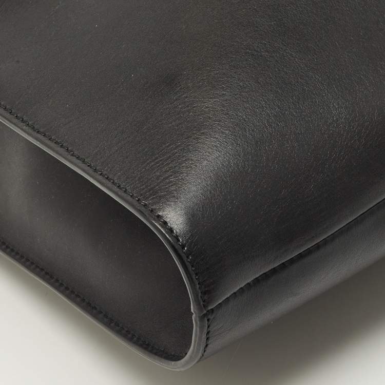 Pre Owned حقيبة يد سالفاتوري فيراغامو جلد سوداء برسمة إطار