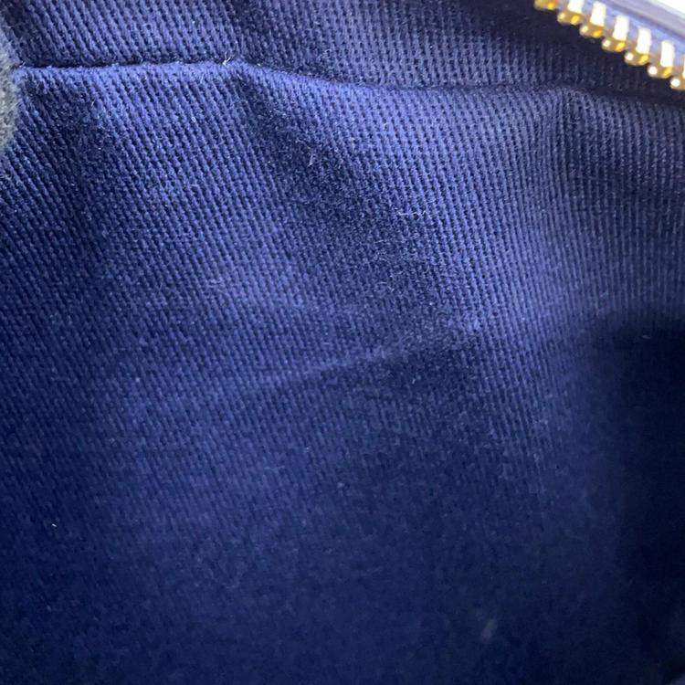 Pre Owned Ferragamo Shoulder Bag Camera Bag Gancini Midnight Blue Leather