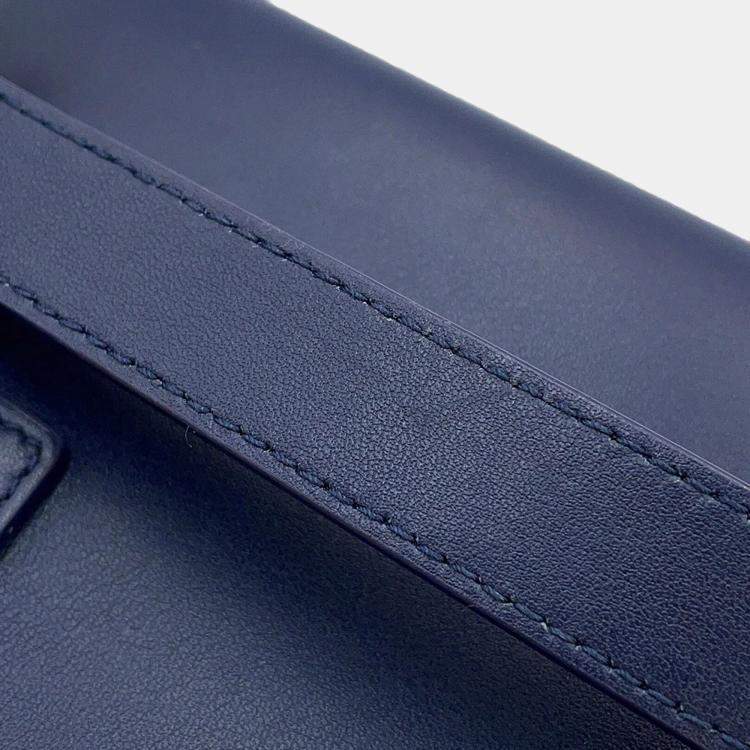 Pre Owned Ferragamo Shoulder Bag Camera Bag Gancini Midnight Blue Leather