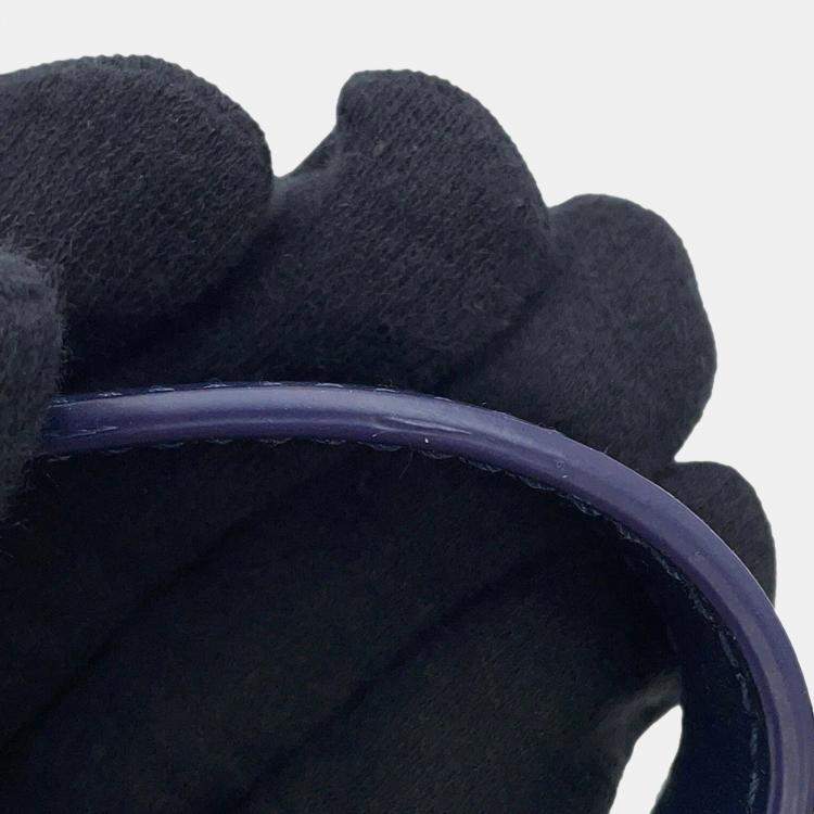 Pre Owned Ferragamo Shoulder Bag Camera Bag Gancini Midnight Blue Leather