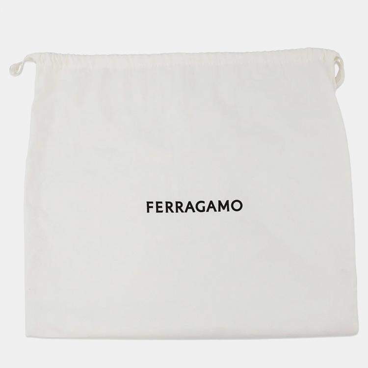 Pre Owned Ferragamo Shoulder Bag Camera Bag Gancini Midnight Blue Leather