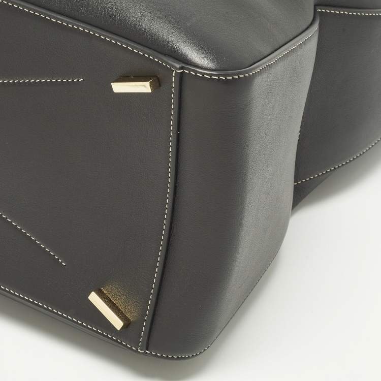 Pre Owned Salvatore Ferragamo Star Shaped Large Black Leather Tote