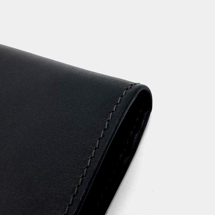 Pre Owned Salvatore Ferragamo Black Leather long wallet