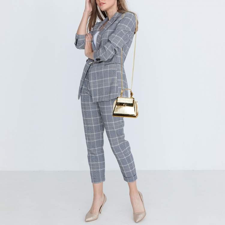 Pre Owned Salvatore Ferragamo Sofia Mini Gold Leather and Metal Top Handle Bag