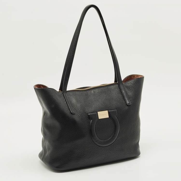 Pre Owned حقيبة يد توتس سالفاتوري فيراغامو جانشيو سيتي جلد أسود