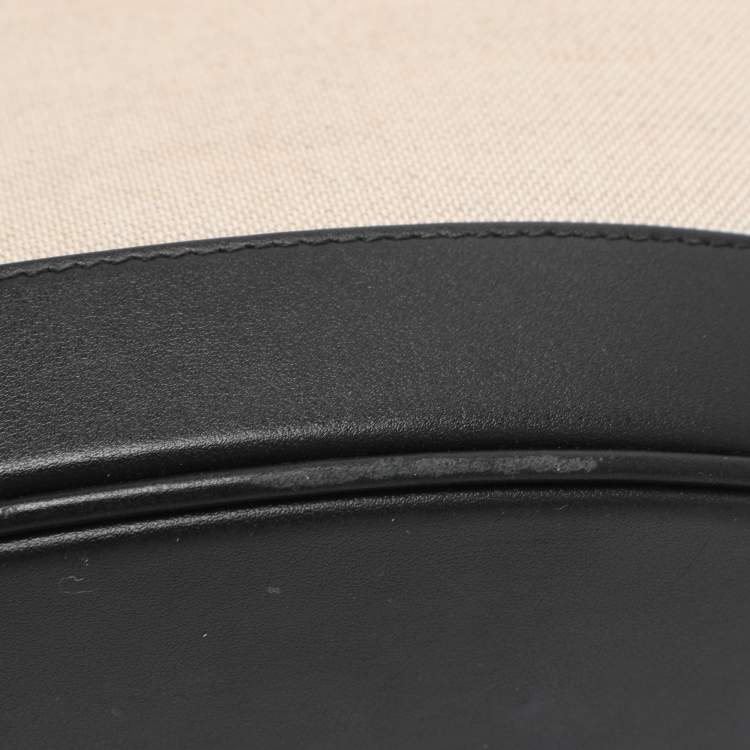 Pre Owned Ferragamo Charming Beige/Black Canvas and Leather Tote