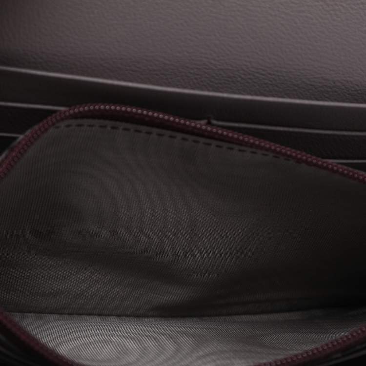 Pre Owned Salvatore Ferragamo Gancini Purple Leather Continental Wallet