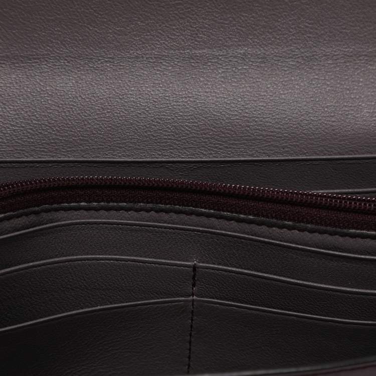 Pre Owned Salvatore Ferragamo Gancini Purple Leather Continental Wallet