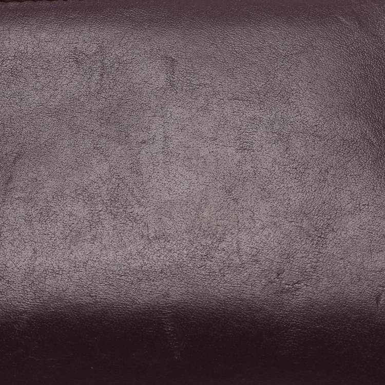 Pre Owned Salvatore Ferragamo Gancini Purple Leather Continental Wallet